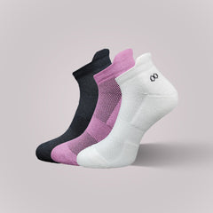 Vilasya Bamboo Ankle Socks for Men - 3 Pairs (Black / Pink / White)