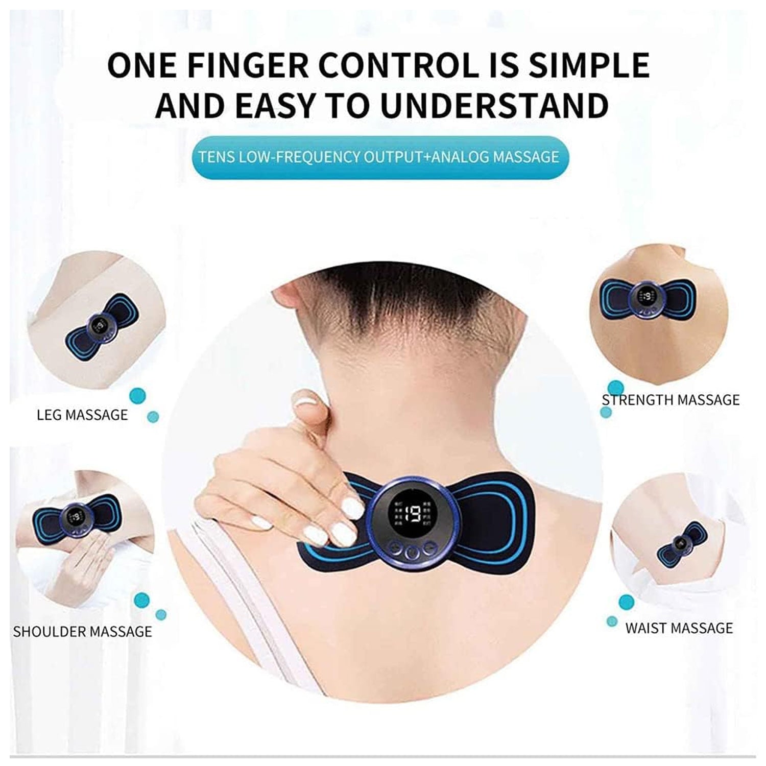 Portable USB Electric Neck Massager – Mini Cervical EMS Massage Enhancer with Cable for Pain Relief