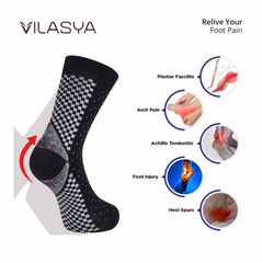 Black Neuropathy Socks – Compression Ankle Support for Foot Pain