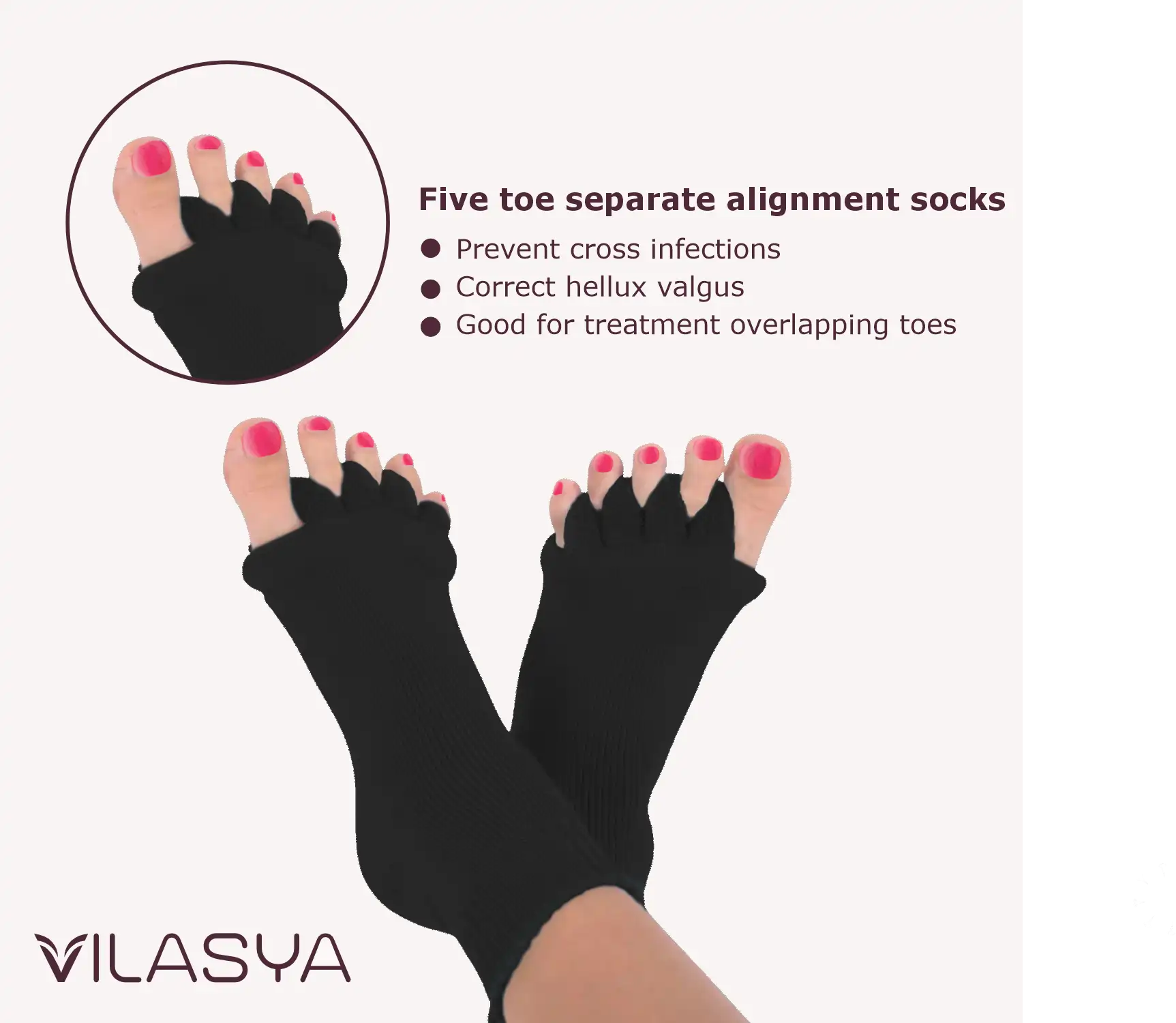 Black Foot Alignment Socks