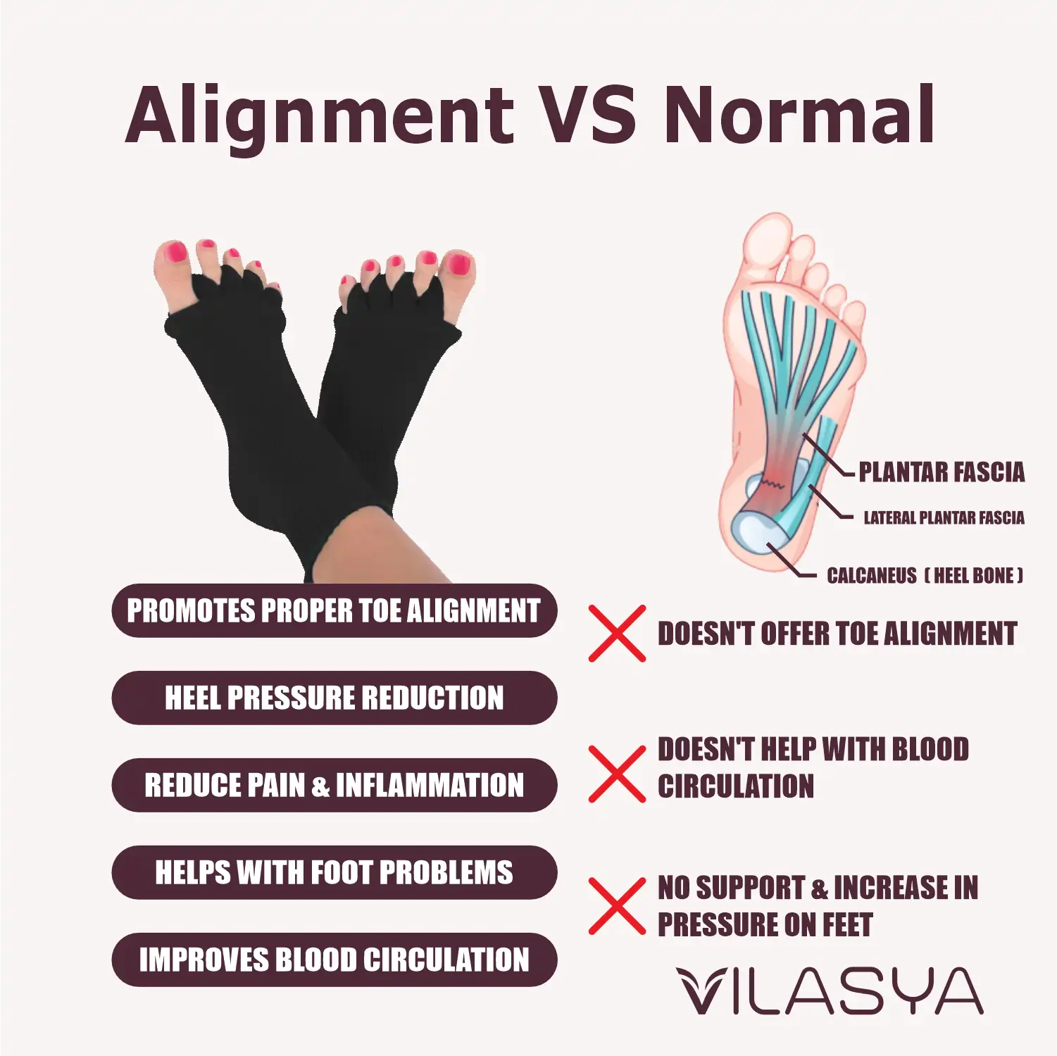 Black Foot Alignment Socks