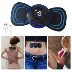 Portable USB Electric Neck Massager – Mini Cervical EMS Massage Enhancer with Cable for Pain Relief
