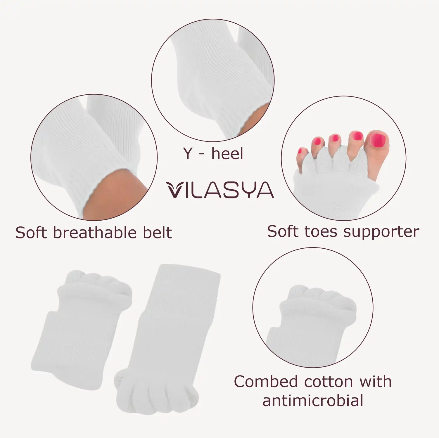 White Foot Alignment Socks