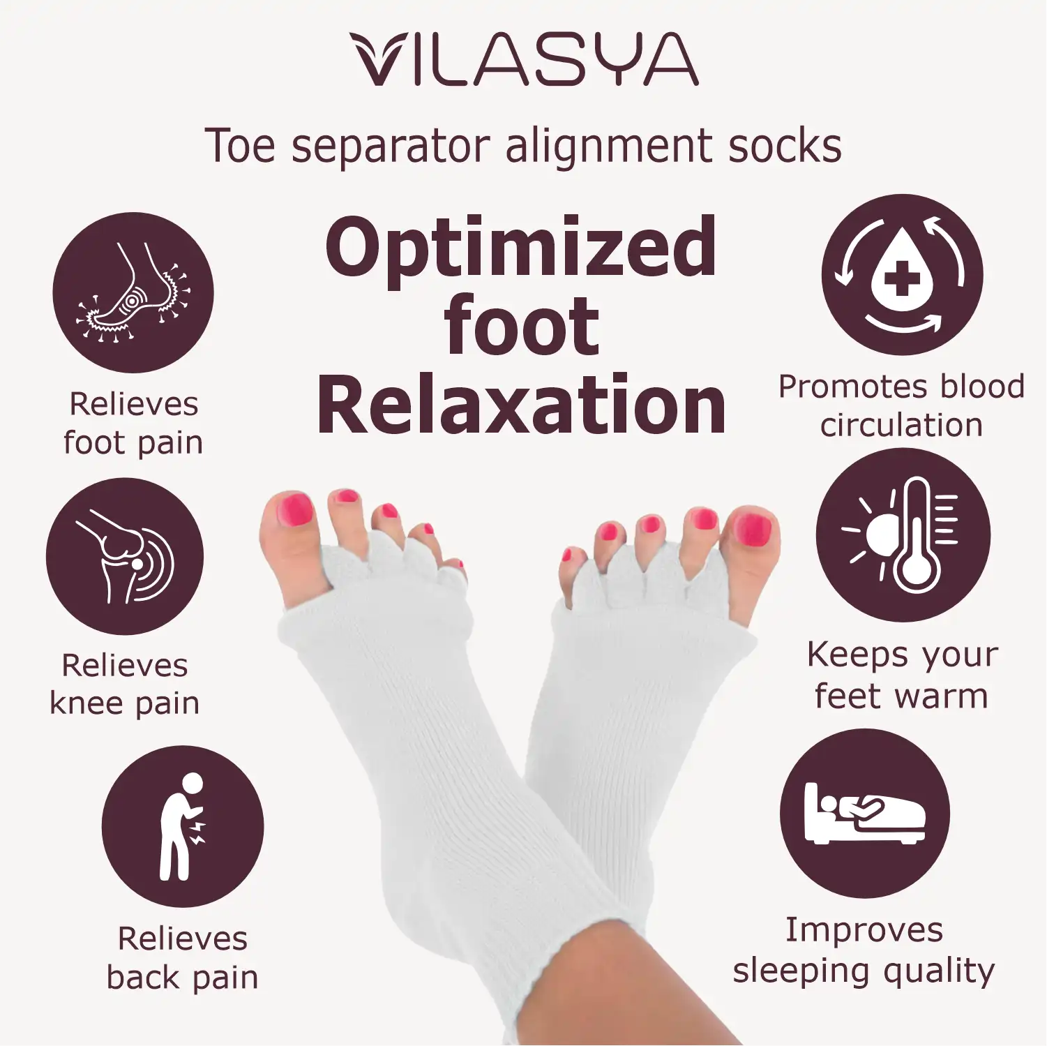 White Foot Alignment Socks