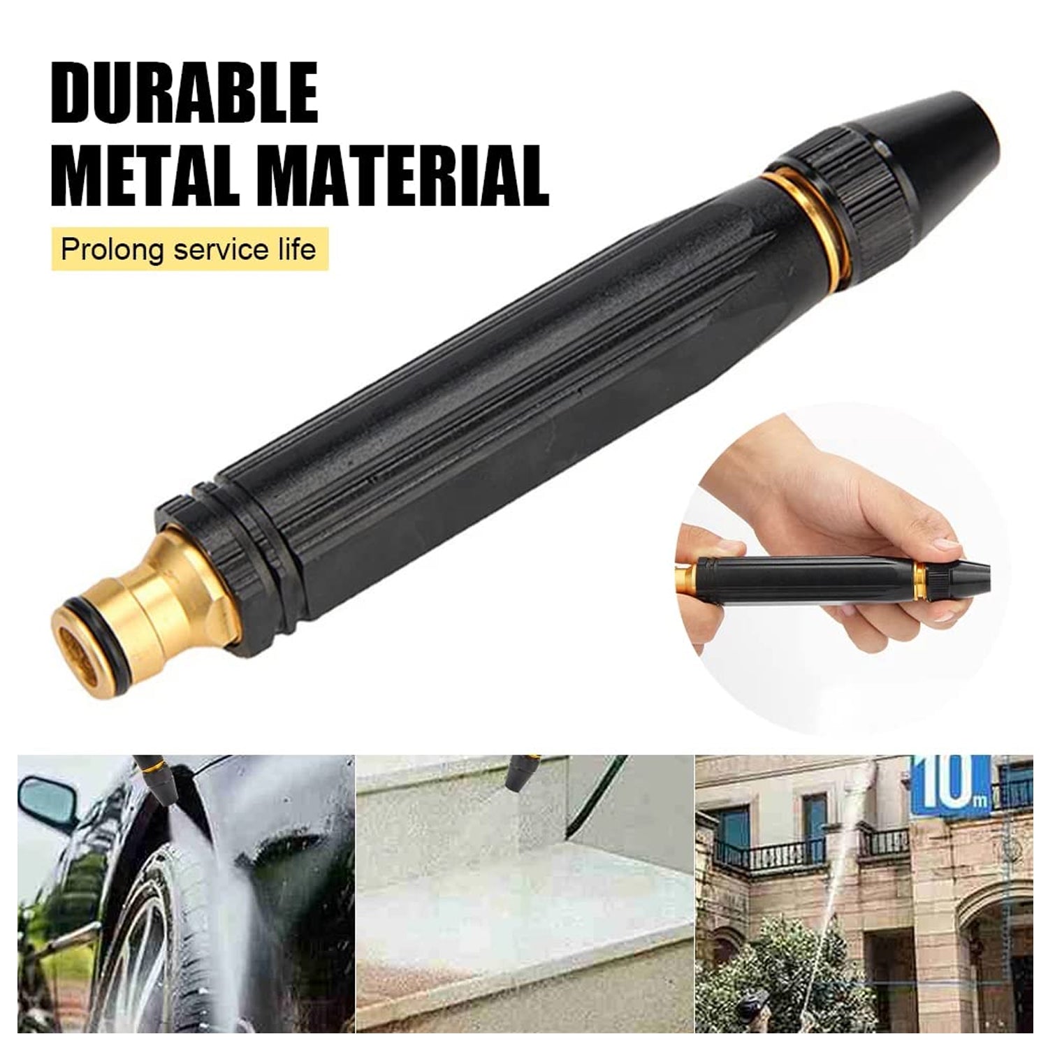 High Pressure Water Gun Nozzle – Car Wash & Garden Alloy Spray Gun