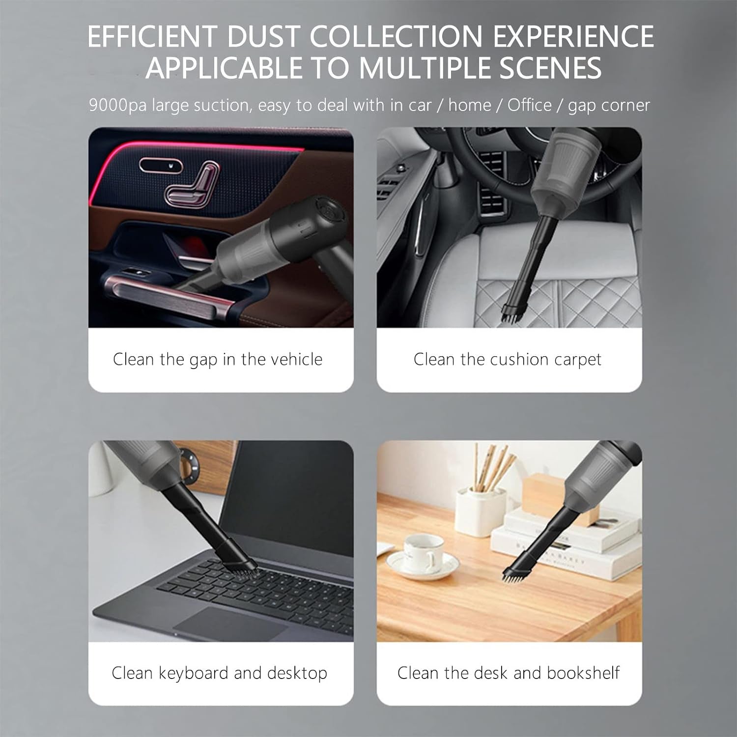 3-in-1 Wireless mini Car Vacuum Cleaner with Blower & Suction
