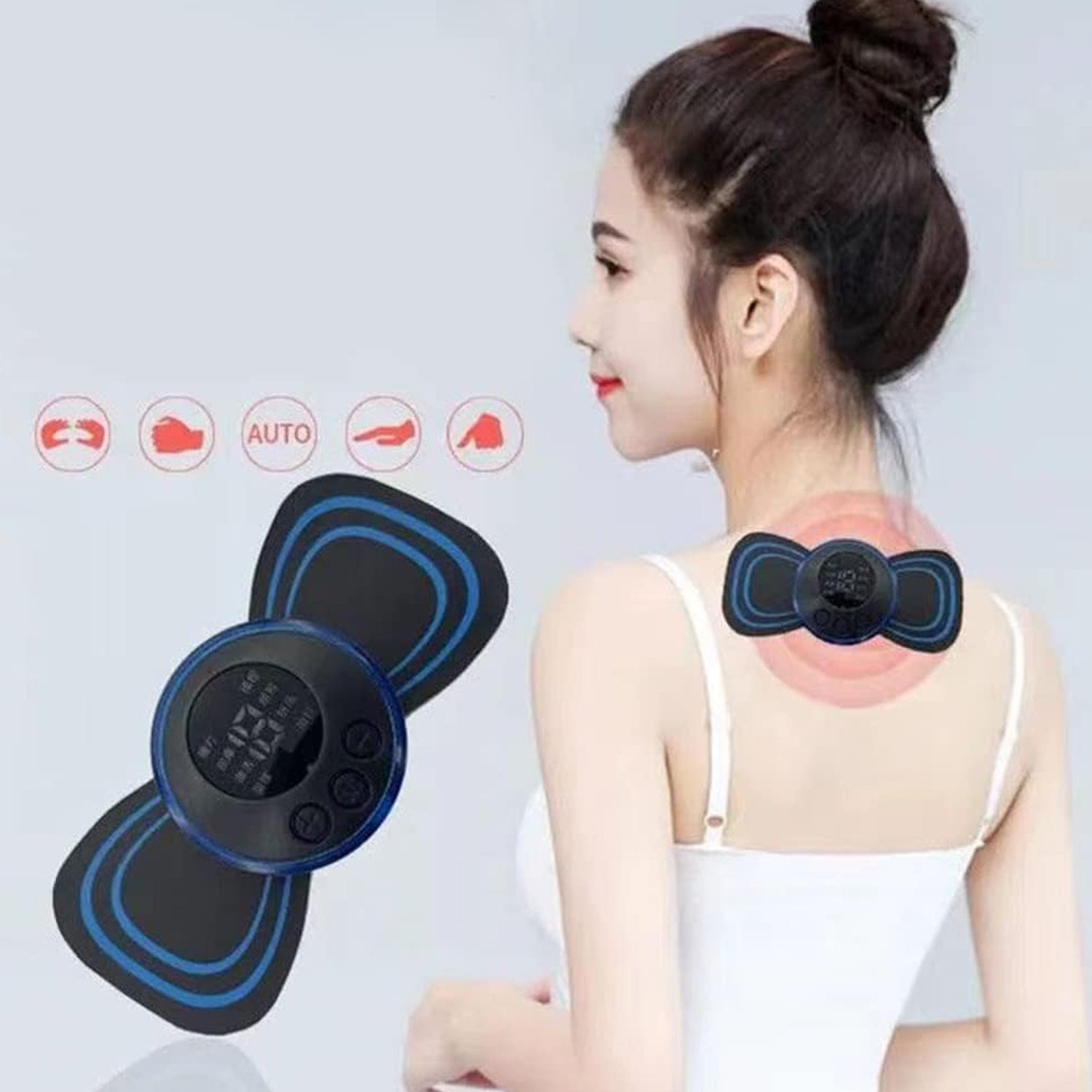 Portable USB Electric Neck Massager – Mini Cervical EMS Massage Enhancer with Cable for Pain Relief